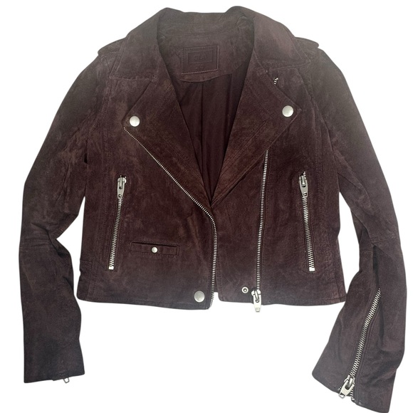 SL8 by BlankNYC Marion Suede Moto Jacket in eggplant xs - Picture 5 of 13
